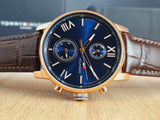Tommy Hilfiger Aiden Quartz Blue Dial Brown Leather Strap Watch for Men - 1791308