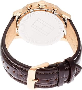Tommy Hilfiger Aiden Quartz Blue Dial Brown Leather Strap Watch for Men - 1791308