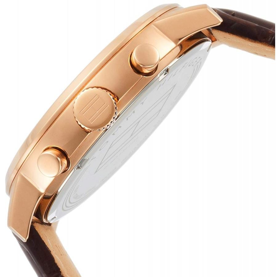 Tommy Hilfiger Aiden Quartz Blue Dial Brown Leather Strap Watch for Men - 1791308