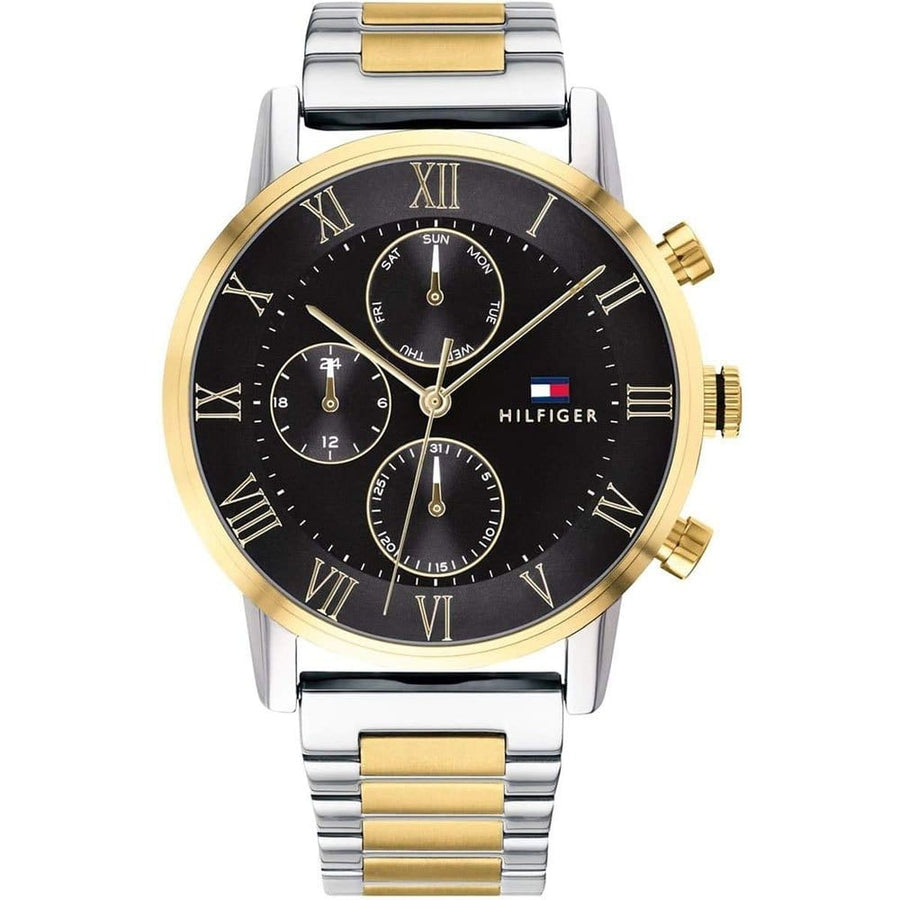 Tommy Hilfiger Analog Black Dial Two Tone Steel Strap Watch for Men - 1791539