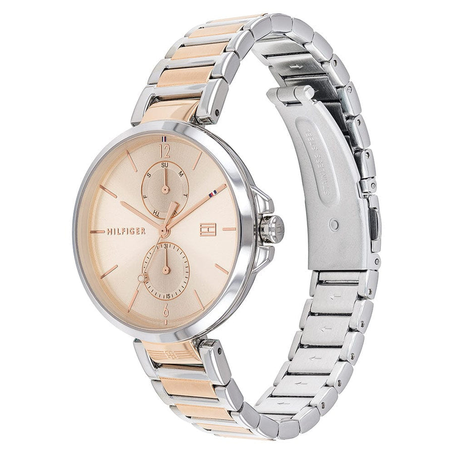Tommy Hilfiger Angela Chronograph Pink Dial Two Tone Steel Strap Watch for Women - 1782127