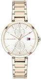 Tommy Hilfiger Angela Quartz White Dial Rose Gold Steel Strap Watch for Women - 1782124