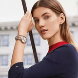 Tommy Hilfiger Angela Quartz White Dial Rose Gold Steel Strap Watch for Women - 1782124