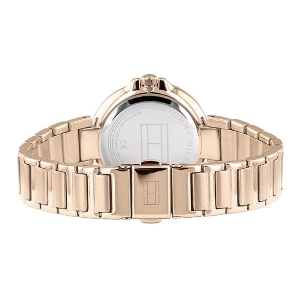 Tommy Hilfiger Angela Quartz White Dial Rose Gold Steel Strap Watch for Women - 1782124