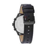 Tommy Hilfiger Asher Chronograph Black Dial Black Leather Strap Watch For Men - 1791854