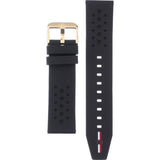 Tommy Hilfiger Jeans Digital Analog Gold Dial Black Rubber Strap Watch For Women  - 1791762