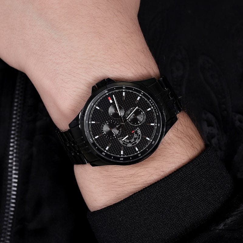 Tommy Hilfiger Austin Black Dial Black Leather Strap Watch for Men - 1791638