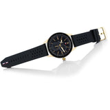 Tommy Hilfiger Austin Black Dial Black Rubber Strap Watch for Men - 1791636