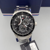 Tommy Hilfiger Austin Black Dial Silver Steel Strap Watch for Men - 1791639