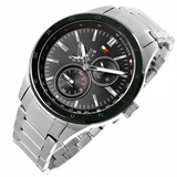 Tommy Hilfiger Austin Black Dial Silver Steel Strap Watch for Men - 1791639
