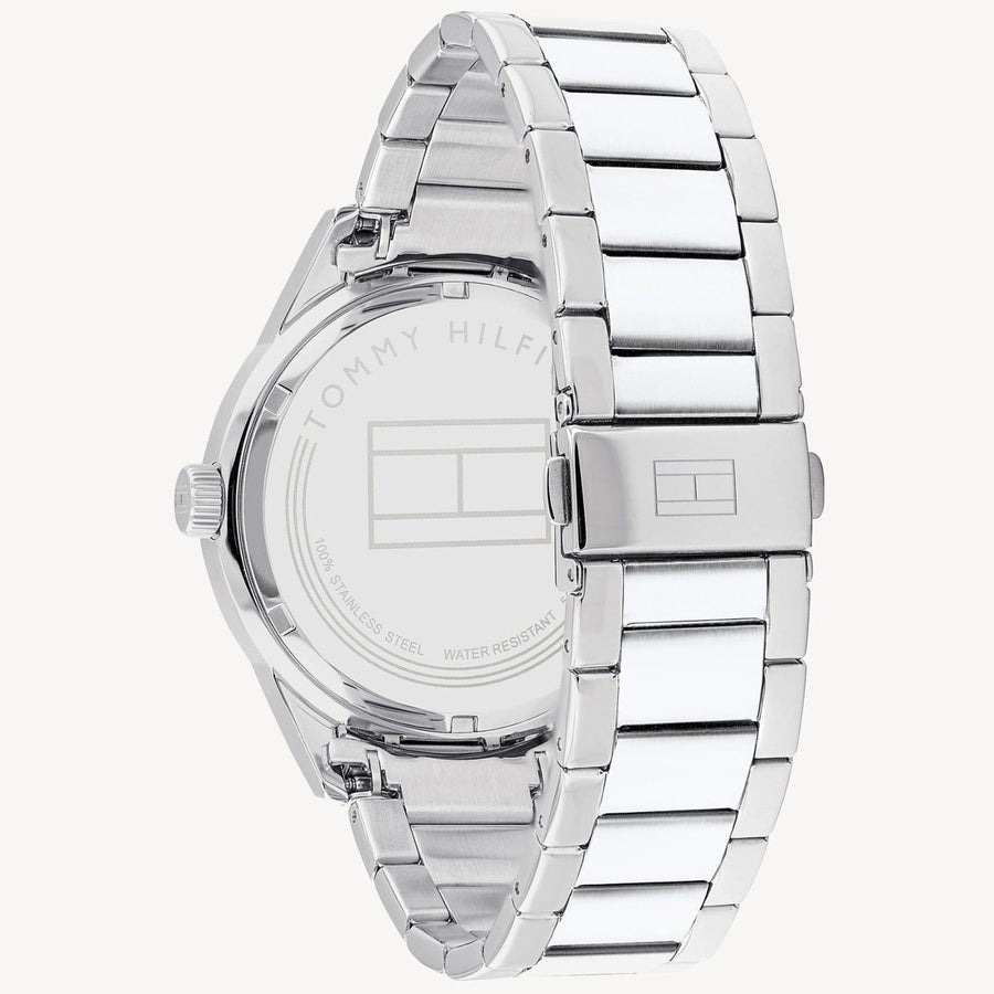 Tommy Hilfiger Austin Blue Dial Silver Steel Strap Watch for Men - 1791640