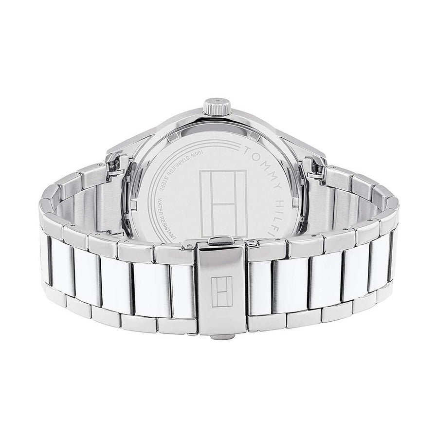 Tommy Hilfiger Austin Blue Dial Silver Steel Strap Watch for Men - 1791640