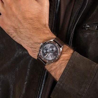 Tommy Hilfiger Austin Grey Dial Brown Leather Strap Watch for Men - 1791637