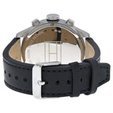 Tommy Hilfiger Sport Chronograph Black Dial Black Leather Strap Watch for Men - 1791050