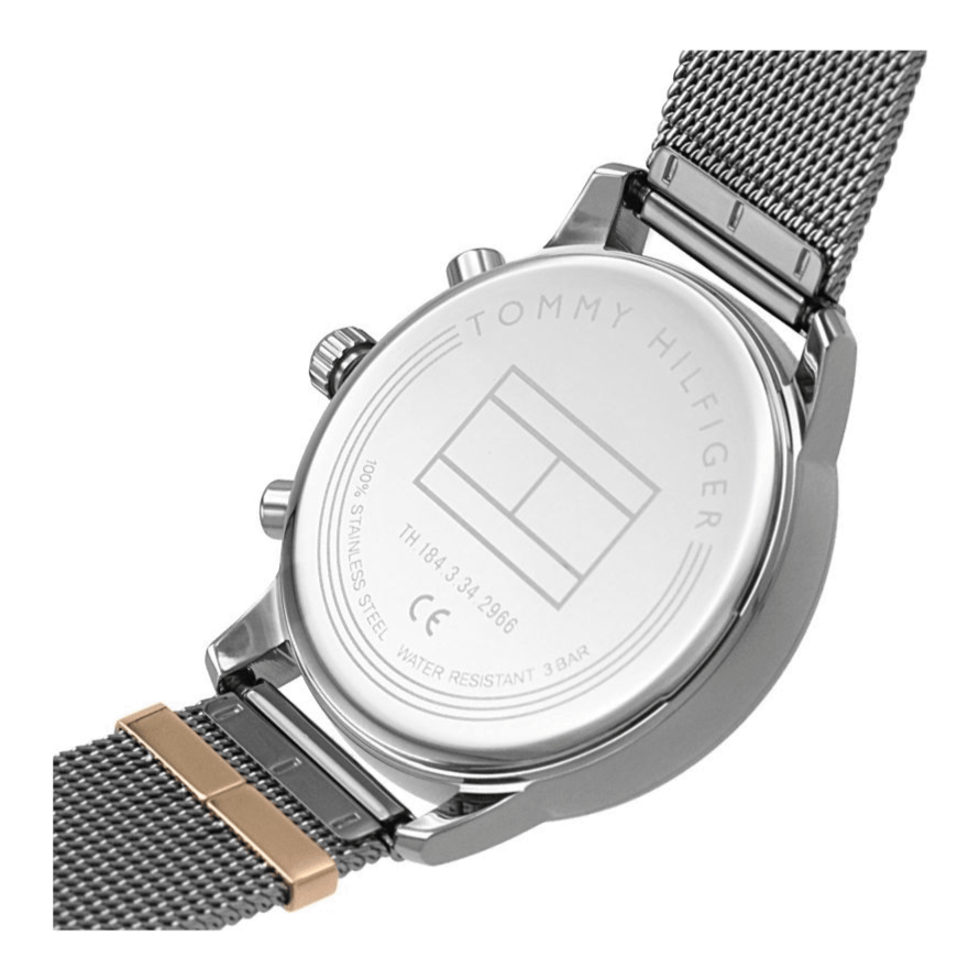 Tommy Hilfiger Blake Quartz Grey Dial Silver Mesh Bracelet Watch for Men - 1782304