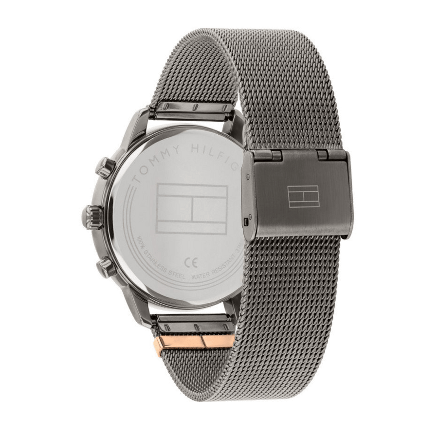 Tommy Hilfiger Blake Quartz Grey Dial Silver Mesh Bracelet Watch for Men - 1782304