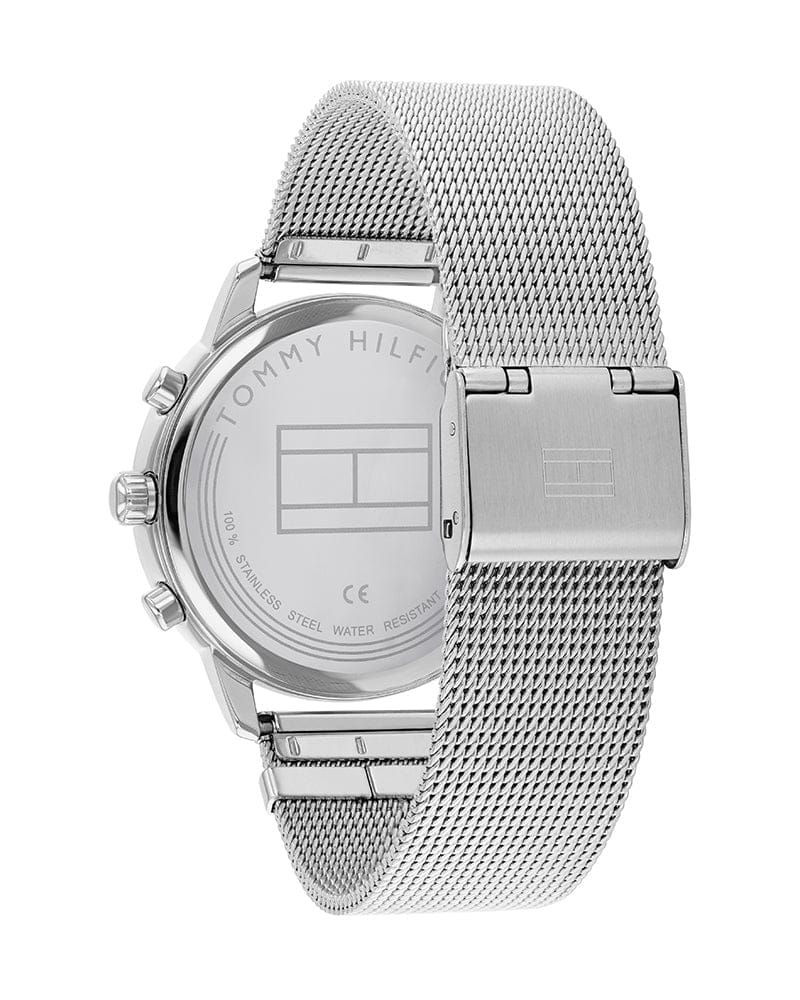 Tommy Hilfiger Blake Diamonds Silver Dial Silver Mesh Bracelet Watch for Women - 1782301