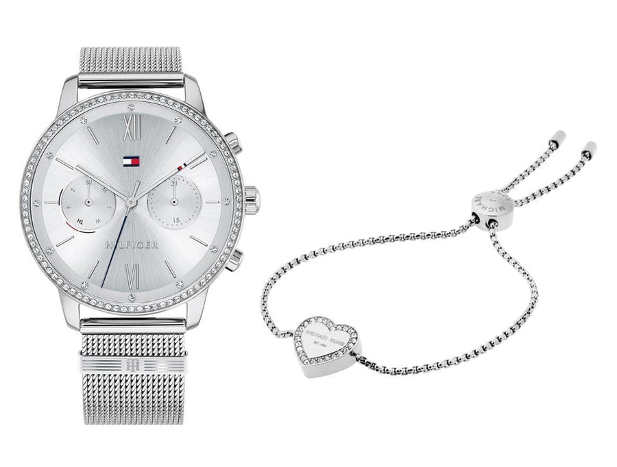 Tommy Hilfiger Blake Diamonds Silver Dial Silver Mesh Bracelet Watch for Women - 1782301