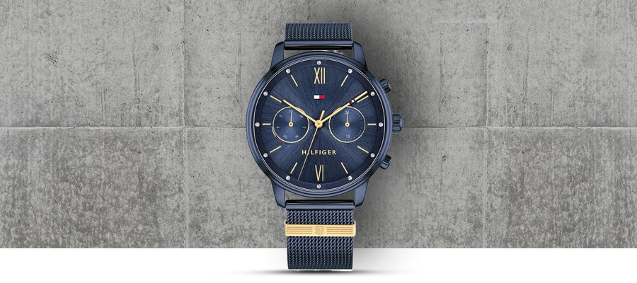 Tommy Hilfiger Blake Quartz Blue Dial Blue Mesh Bracelet Watch for Men - 1782305