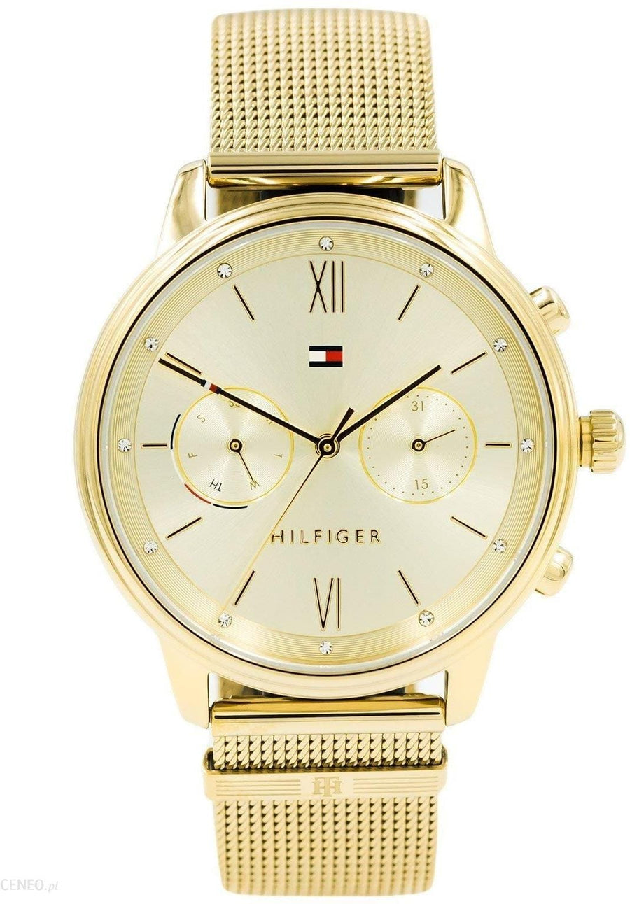 Tommy Hilfiger Blake Quartz Gold Dial Gold Mesh Bracelet Watch for Women - 1782302