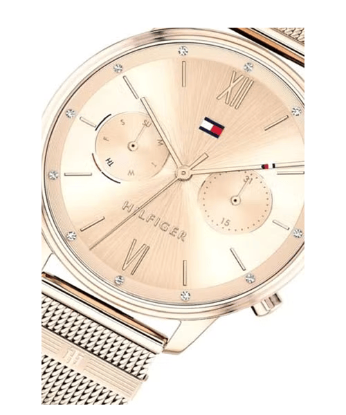 Tommy Hilfiger Blake Quartz Gold Dial Gold Mesh Bracelet Watch for Women - 1782303
