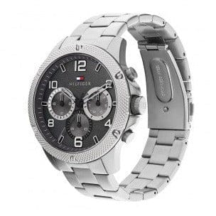 Tommy Hilfiger Blaze Chronograph Black Dial Silver Steel Strap Watch For Men - 1792029
