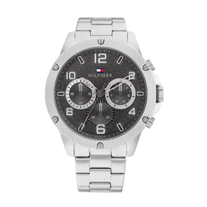 Tommy Hilfiger Blaze Chronograph Black Dial Silver Steel Strap Watch For Men - 1792029