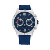 Tommy Hilfiger Blaze Chronograph Blue Dial Blue Rubber Strap Watch For Men - 1792027