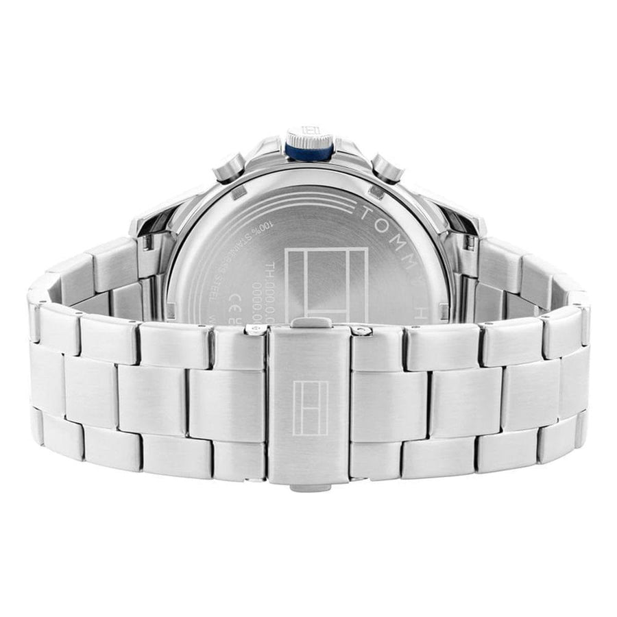 Tommy Hilfiger Blaze Chronograph Blue Dial Silver Steel Strap Watch for Men - 1792031