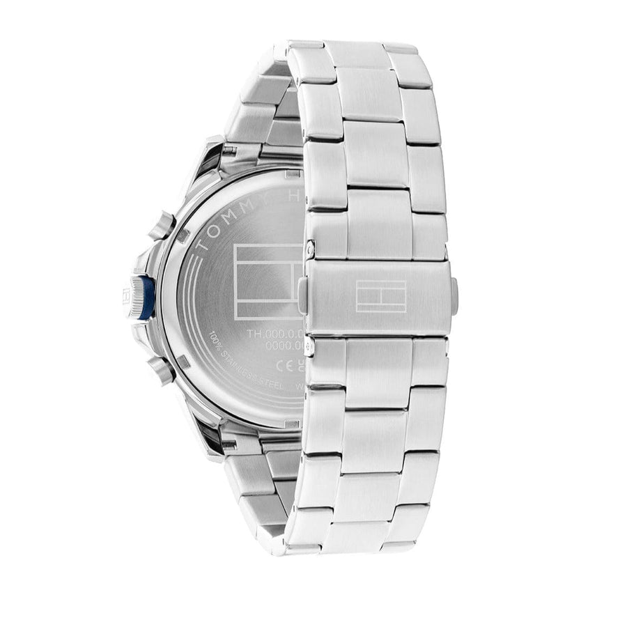 Tommy Hilfiger Blaze Chronograph Blue Dial Silver Steel Strap Watch for Men - 1792031