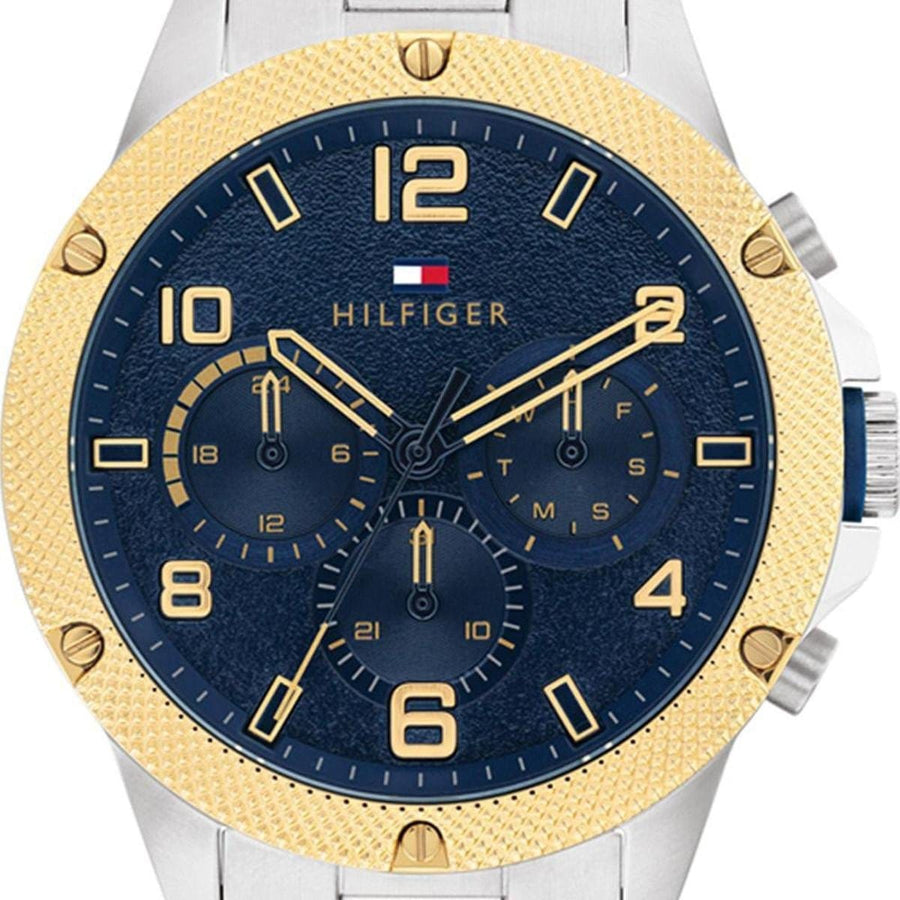 Tommy Hilfiger Blaze Chronograph Blue Dial Silver Steel Strap Watch for Men - 1792031