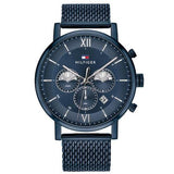 Tommy Hilfiger Evan Blue Dial Blue Mesh Bracelet Watch for Men - 1710397