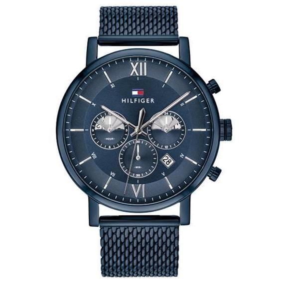 Tommy Hilfiger Evan Blue Dial Blue Mesh Bracelet Watch for Men - 1710397