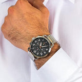 Tommy Hilfiger Briggs Chronograph Black Dial Silver Steel Strap Watch for Men - 1791422