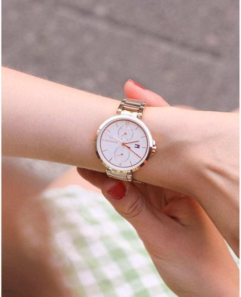 Tommy Hilfiger Brooke Pink Dial Silver Steel Strap Watch for Women - 1782020