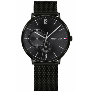 Tommy Hilfiger Brooklyn Black Dial Black Mesh Bracelet Watch for Men - 1791507
