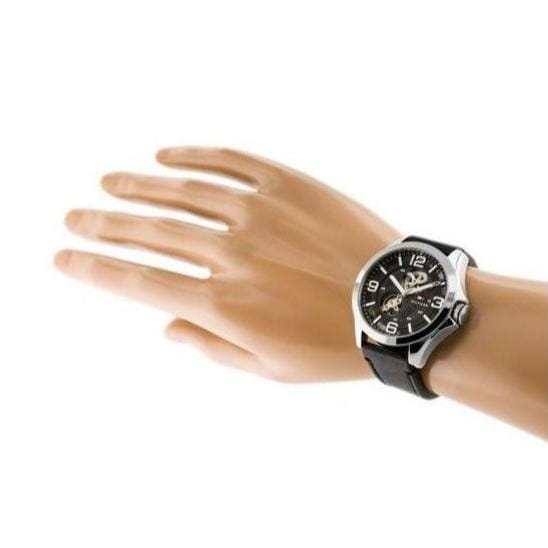 Tommy Hilfiger Bruce Analog Black Dial Black Leather Strap Watch for Men - 1791279