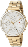 Tommy Hilfiger Carly White Dial Gold Steel Strap Watch for Women - 1781786