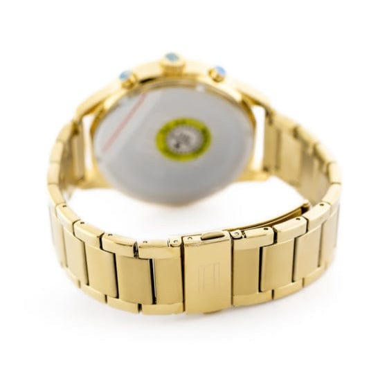 Tommy Hilfiger Chase Quartz White Dial Gold Steel Strap Watch for Men - 1791576