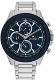 Tommy Hilfiger Clark Chronograph Blue Dial Silver Steel Strap Watch For Men - 1792080