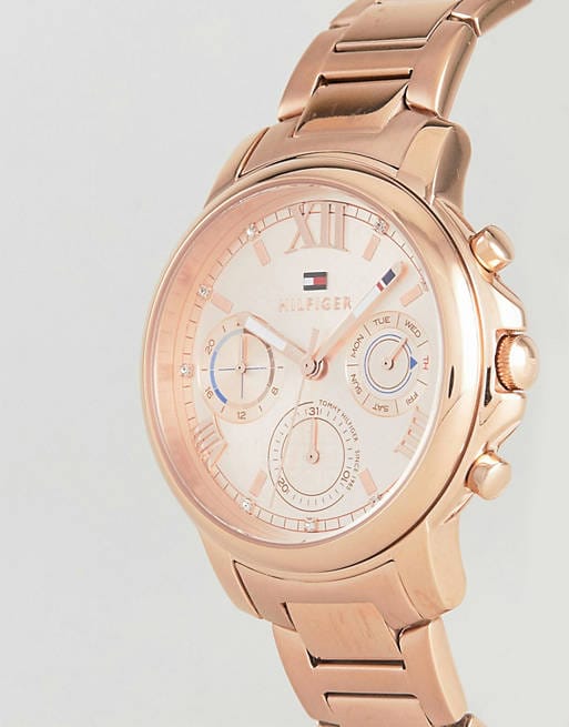 Tommy Hilfiger Claudia Rose Gold Dial Rose Gold Steel Strap Watch for Women - 1781743