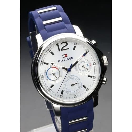 Tommy Hilfiger Claudia White Dial Blue Steel Strap Watch for Women - 1781746