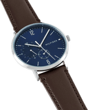 Tommy Hilfiger Cooper Blue Dial Brown Leather Strap Watch for Men - 1791508