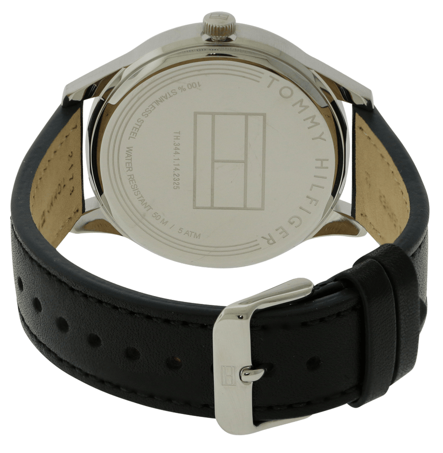 Tommy Hilfiger Damon Multifunction Black Dial Black Leather Strap Watch for Men - 1791417