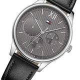 Tommy Hilfiger Damon Multifunction Black Dial Black Leather Strap Watch for Men - 1791417