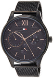 Tommy Hilfiger Damon Quartz Black Dial Black Mesh Bracelet Watch for Men - 1791420