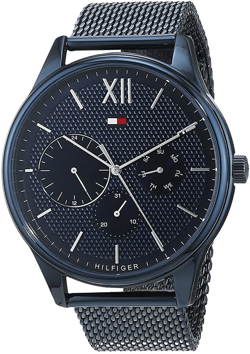 Tommy Hilfiger Damon Quartz Blue Dial Blue Mesh Bracelet Watch for Men - 1791421