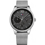 Tommy Hilfiger Damon Quartz Chronograph Black Dial Silver Mesh Bracelet Watch for Men - 1791415