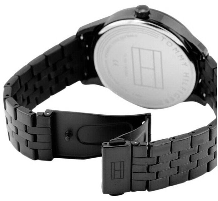 Tommy Hilfiger Damon Quartz Chronograph Blue Dial Black Steel Strap Watch for Men - 1791454