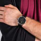Tommy Hilfiger Daniel Black Dial Black Leather Strap Watch for Men - 1710381